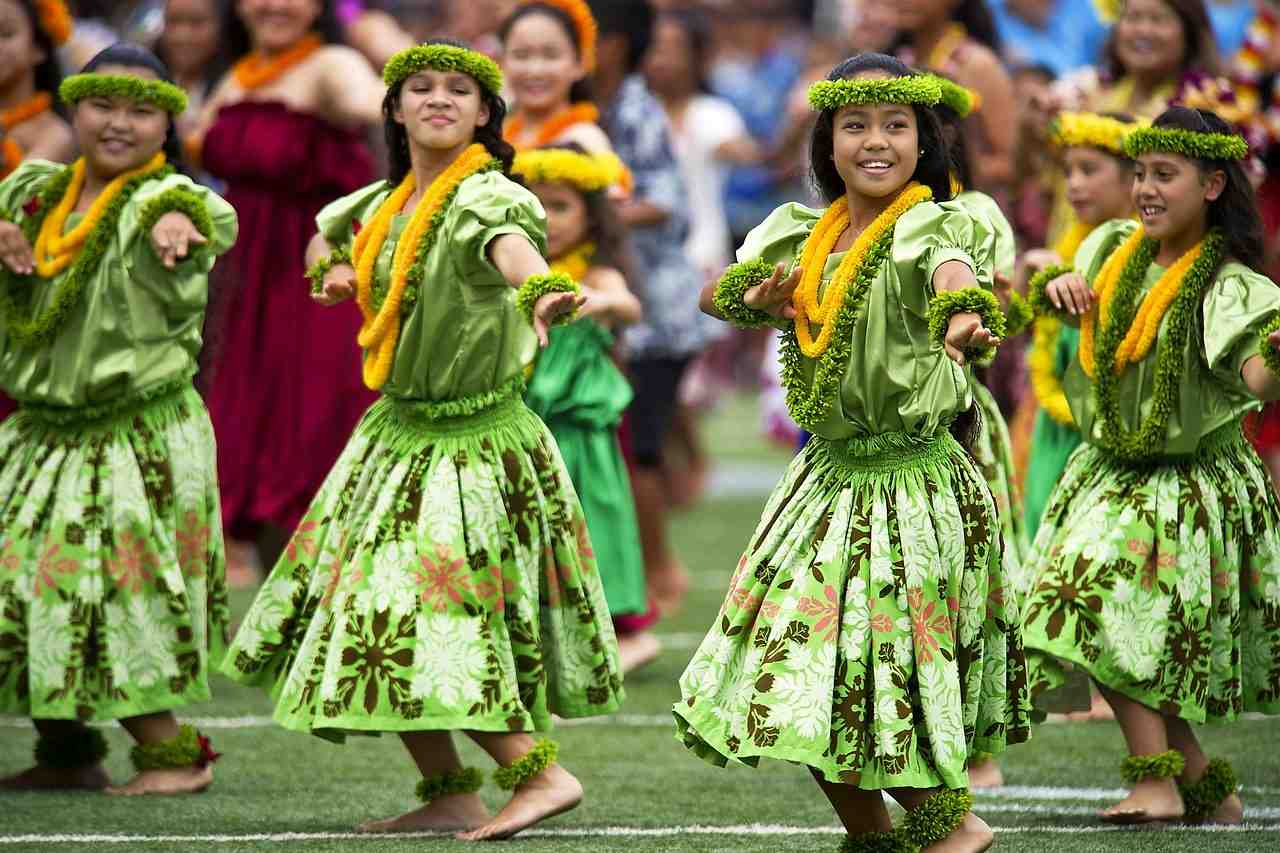 danseurs de hula hawaïen, stade aloha, photo dod